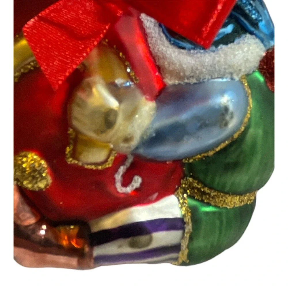 LENOX Yuletide Treasures Santa’s Family Tree Xmas Ornament- Elf With Bow In Box